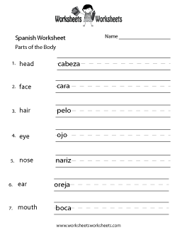 Spanish Worksheets | Worksheets Worksheets