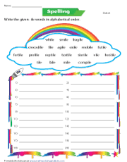4th grade spelling worksheet printable