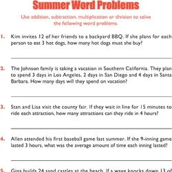 Summer Math Packet - End of 4th grade / Rising 5th Graders