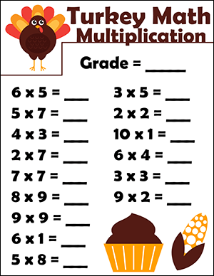 4th grade thanksgiving math worksheet