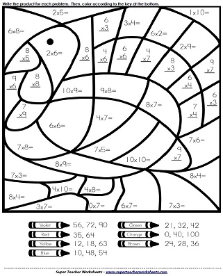 4th grade thanksgiving math worksheet