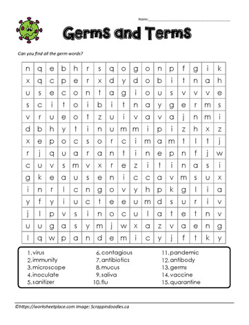 4th grade word search worksheet