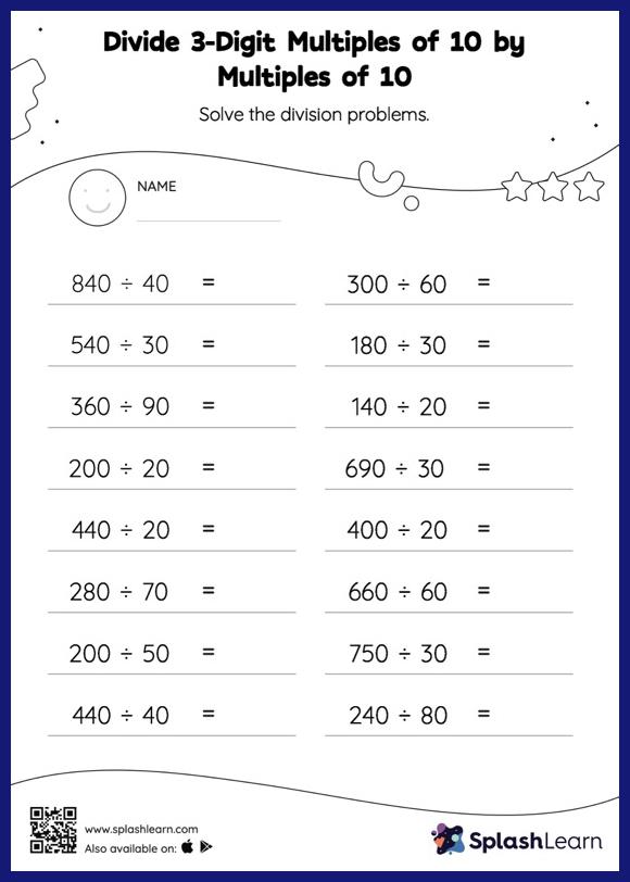 4th grade worksheet division reminders