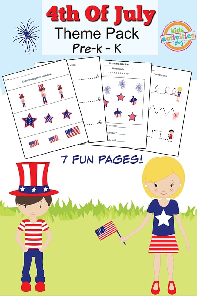 4th of july worksheet for kindergarten