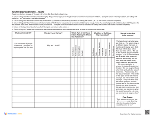 Free Printable 4th Step Worksheets for All Ages