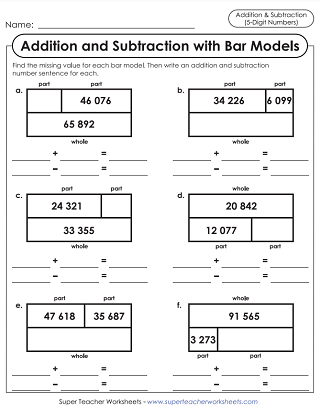 Addition Worksheets: 5-Digit Addends