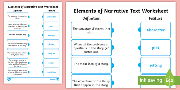 5 elements of a story worksheet