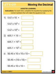 Numbers and Operations in Base Ten: Moving the Decimal CCSS 5.NBT.2
