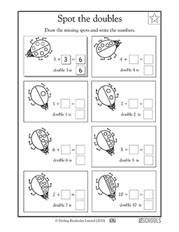 Spot the doubles | 1st grade, Kindergarten Math Worksheet ...