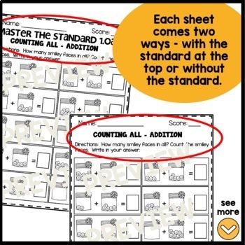 Addition and Subtraction Worksheets 1.OA.C.5 - We Are Better Together
