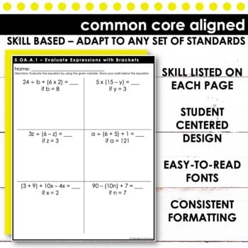 Operations and Algebraic Thinking Worksheets for 5th Grade Math ...