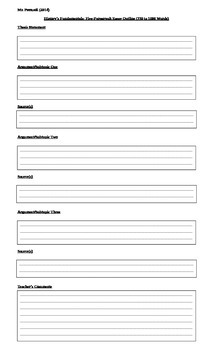 Historys Fundamentals: Five-Paragraph Essay Outline Template worksheets library