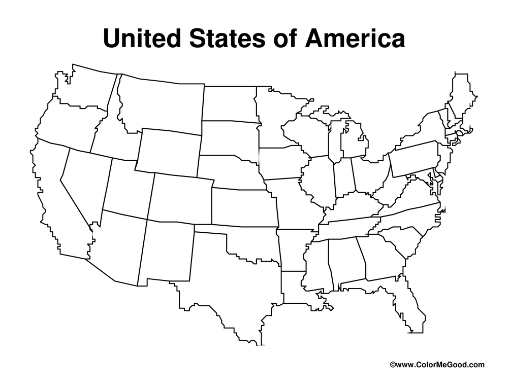 United States Blank Map Worksheet  