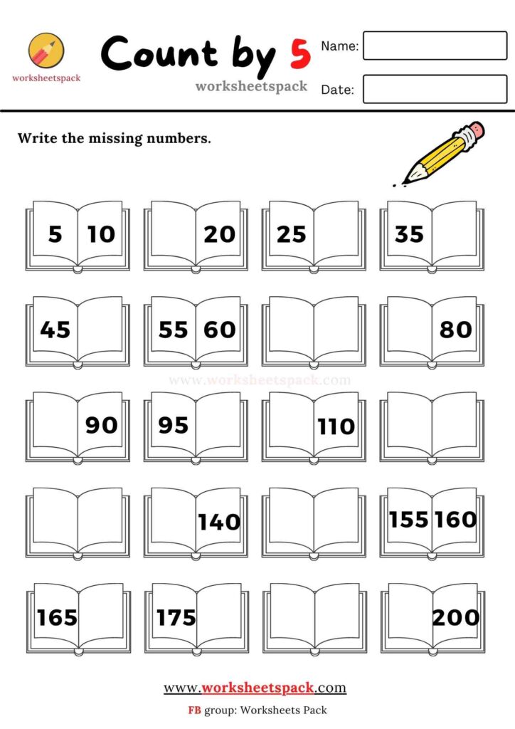 Count by 5 worksheet - worksheetspack