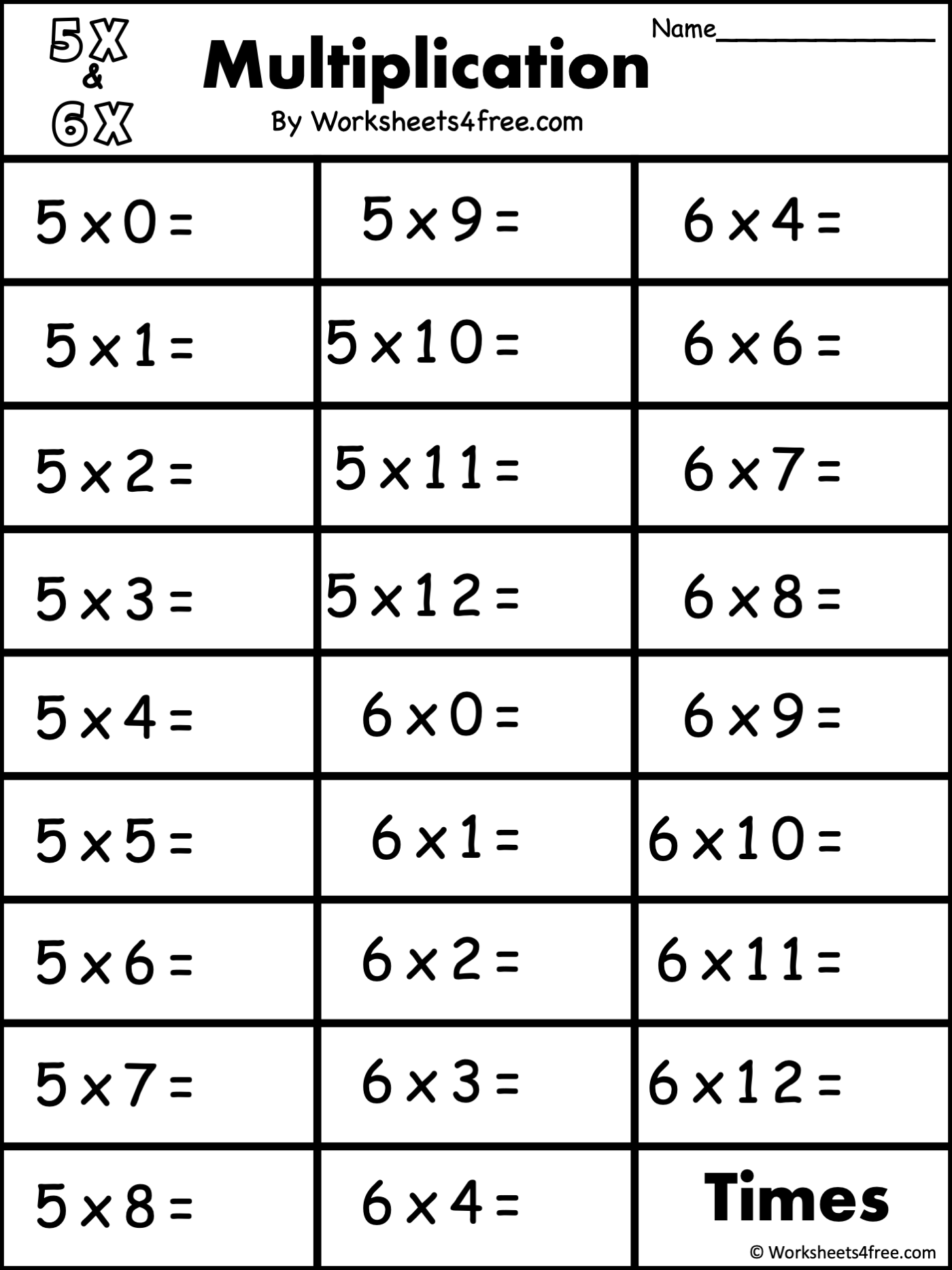 5s worksheet