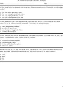 5th grade social studies geography Worksheet for 5th Grade ...
