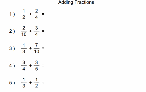 5th grade adding and subtracting fractions worksheet