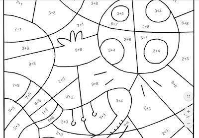 Addition Coloring Activities - Mosaic Pictures With Basic Addition