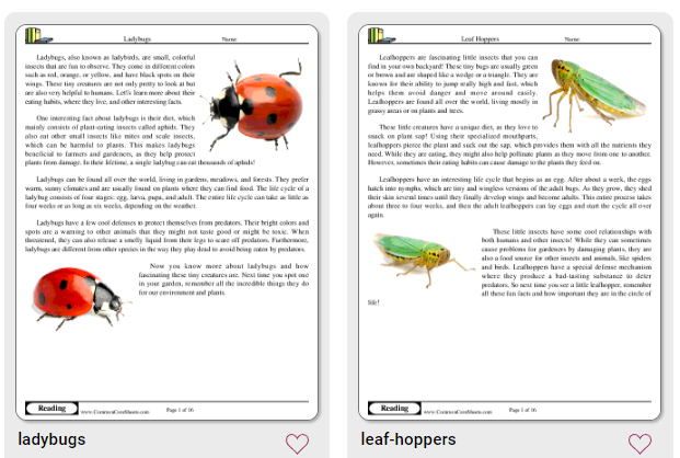 Common Core Sheets
