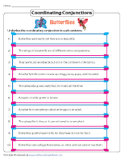 Coordinating Conjunctions Worksheets