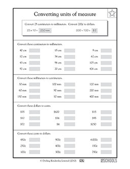 5th grade conversions worksheet