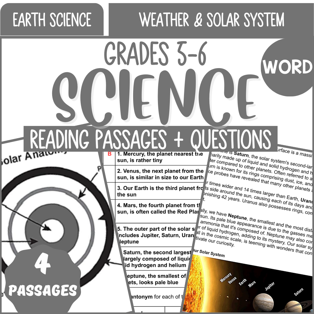 5th grade earth science worksheet
