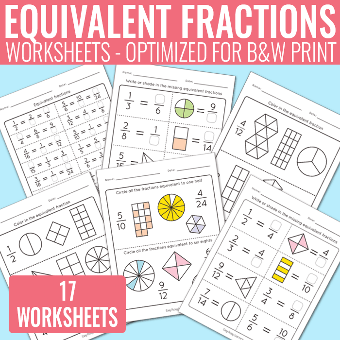 5th grade equivalent fractions worksheet