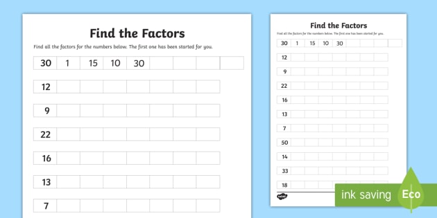 What is a Factor in Maths Worksheet | Twinkl (teacher made)