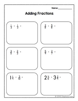 5th Grade Fraction Review Worksheets - Distance Learning by ...
