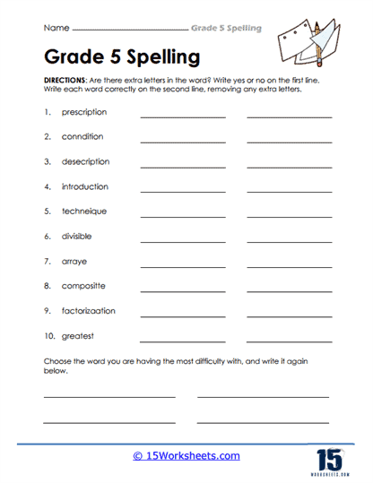 5th Grade Spelling Words Worksheets - 15 Worksheets Library