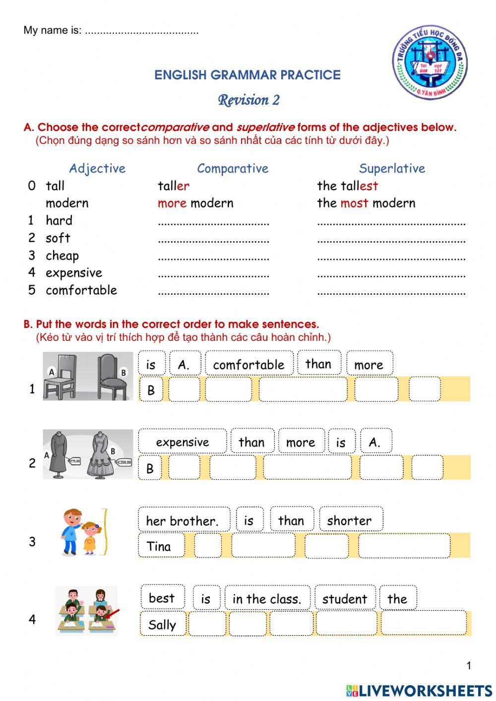 Grade 5 English Grammar Practice worksheet Live Worksheets