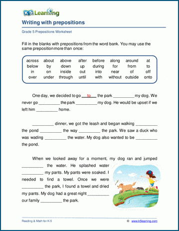 Grade 5 Parts of Speech Worksheets | Worsheets library