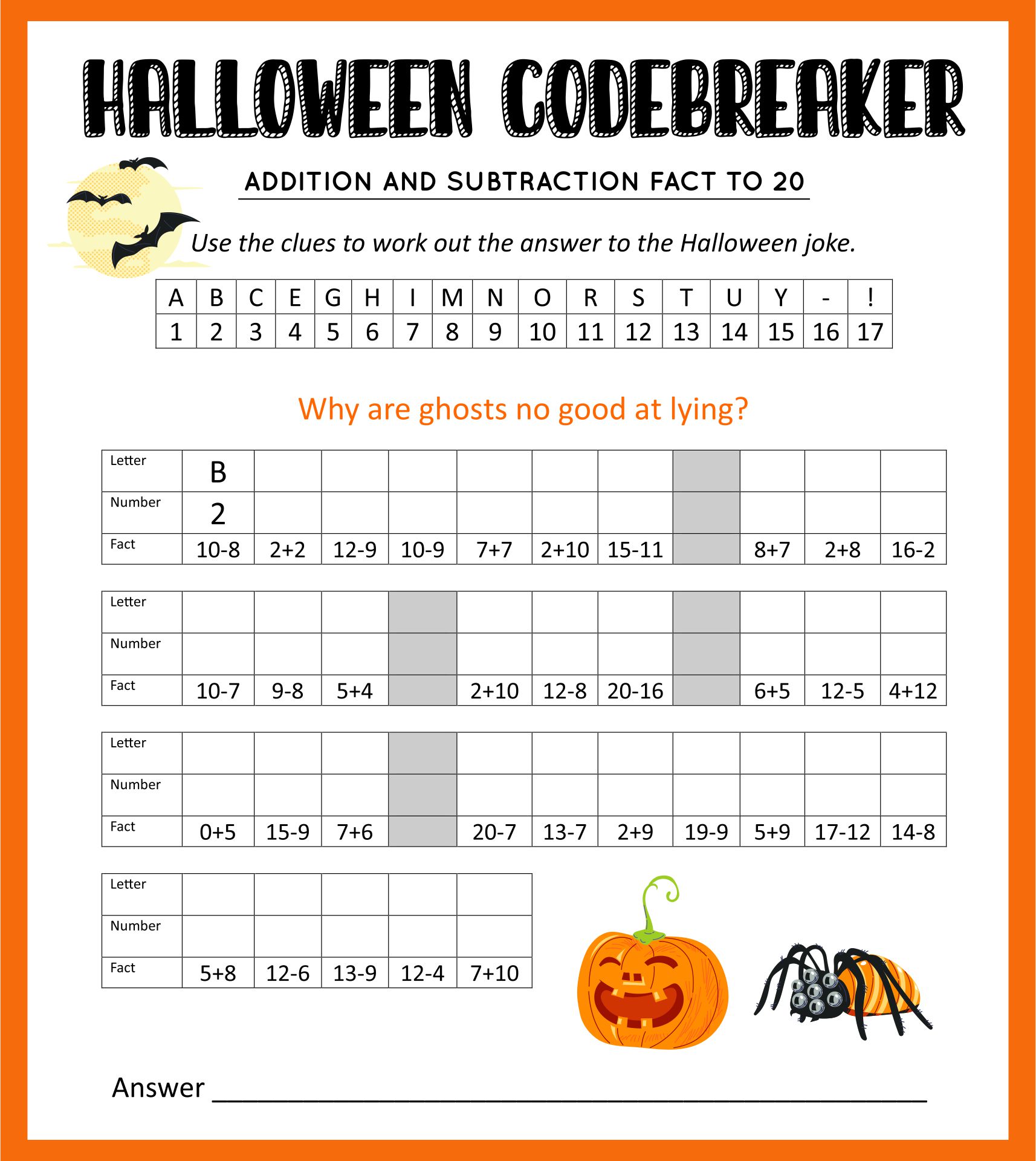 Free 5th grade halloween math worksheet, Download Free 5th grade ...