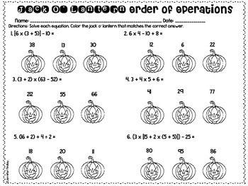 Halloween Math | 5th Grade Halloween Worksheets - Worksheets Library