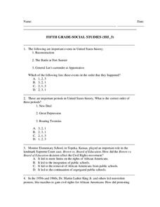5th grade history printables