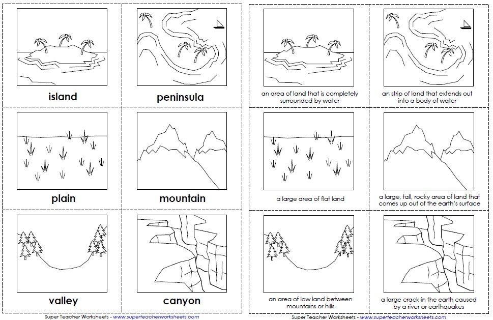 5th grade landforms worksheet