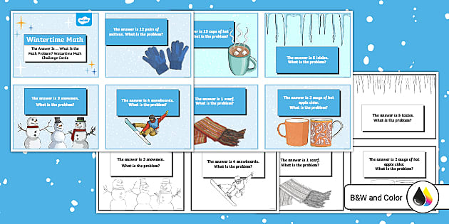 The Answer Is … What Is the Math Problem? Wintertime Math ...
