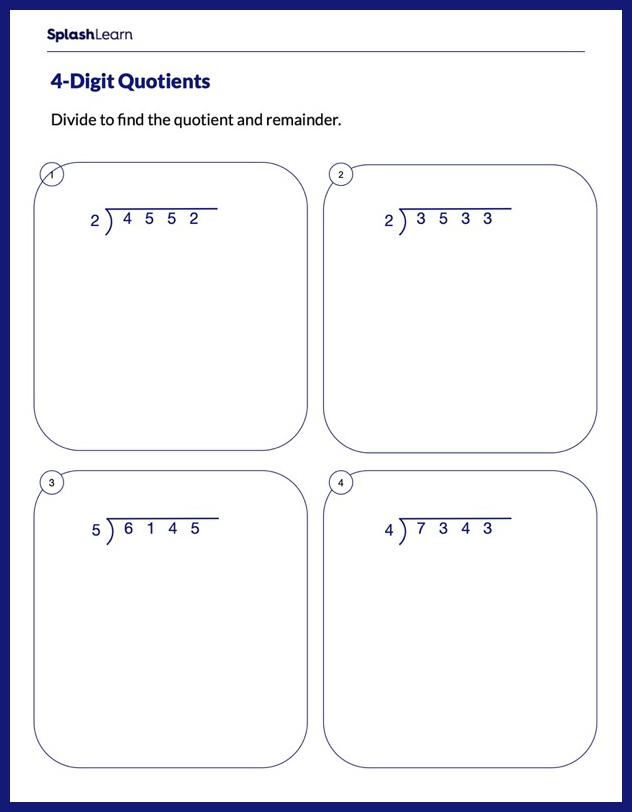 Division Worksheets for 5th Graders Online - SplashLearn