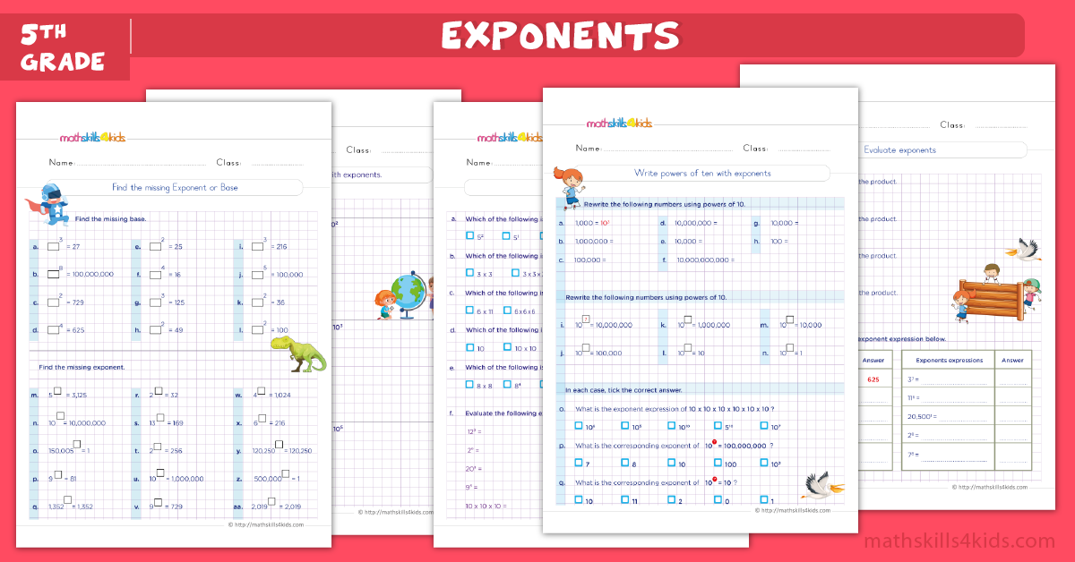 Unlock the magic of exponents: Interactive worksheets for Grade 5