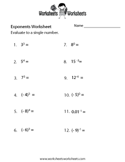 Exponents Worksheets | Worksheets Worksheets