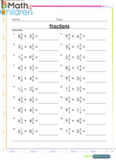 5th grade math fraction worksheet