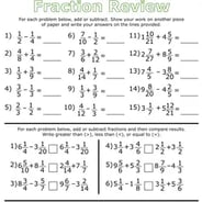 5th grade math fraction worksheet