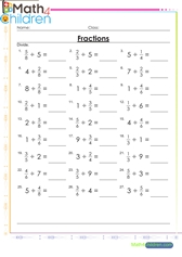 5th grade fraction worksheets pdf
