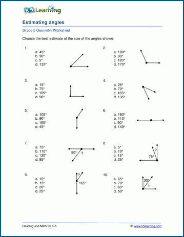Estimating angles worksheets | Worsheets library
