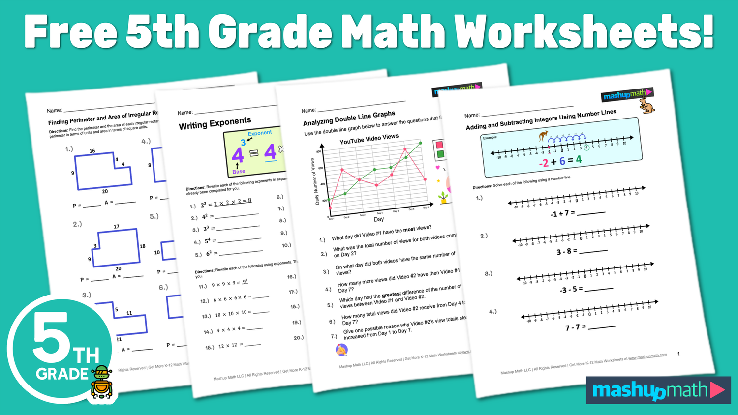 Free 5th Grade Math Worksheets—Printable w/ Answers — Mashup Math