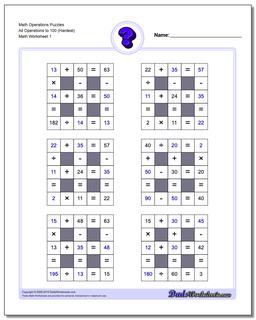 Number Grid Puzzles: All Operations logic puzzles with Missing ...