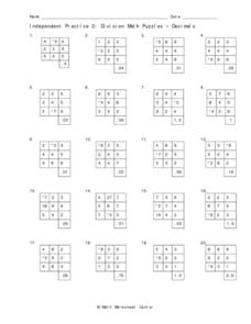 5th grade math puzzles worksheet