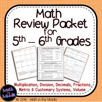 End of Year - Math in the Middle