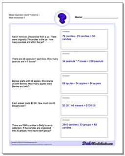5th grade math word problems worksheet pdf