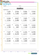 5th Grade Math Worksheets
